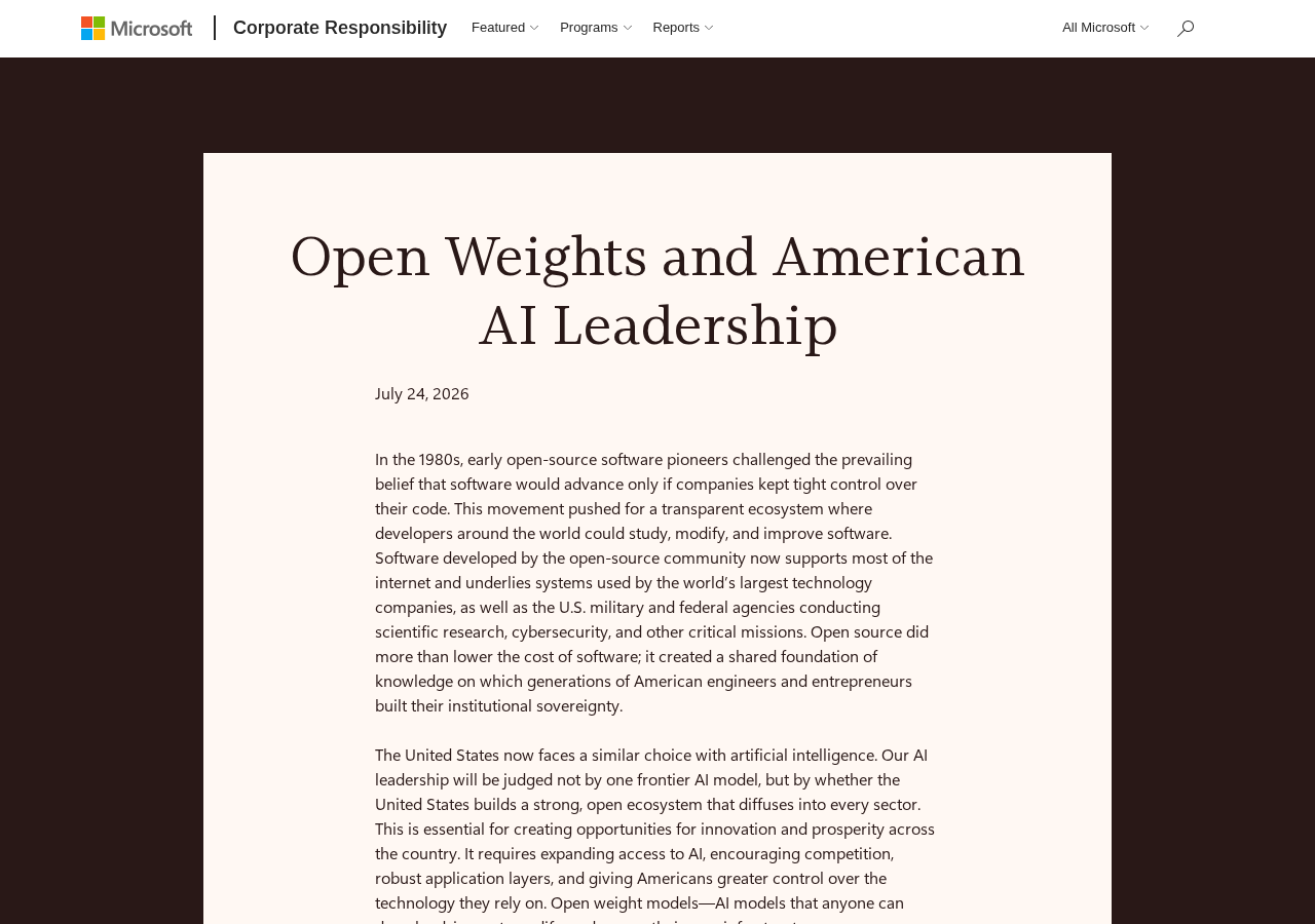 Open Weight Models and U.S. AI Leadership (English)