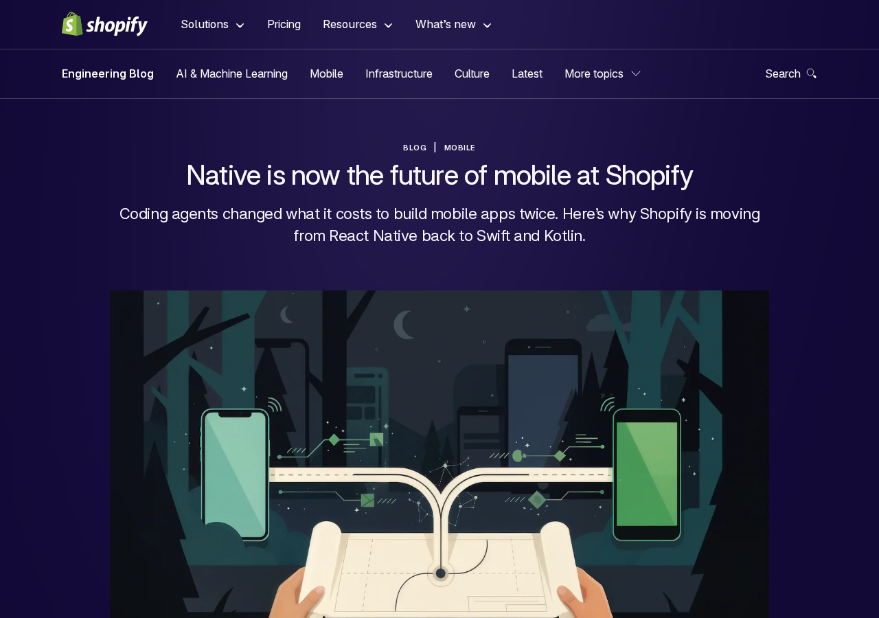 Shopify Engineering 英語版「Back to Native」記事の画面